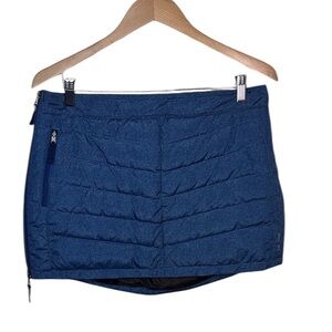 Skhoop Blue Puffer Down Insulated Mini Snow Skirt Women Size L